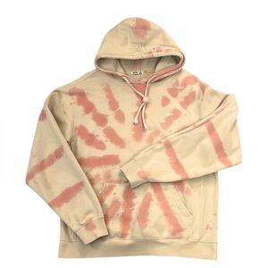 Katin Surf Tie Dye Cotton Blend Hoodie Sweatshirt Unisex Large Coral/Pink/Ivory